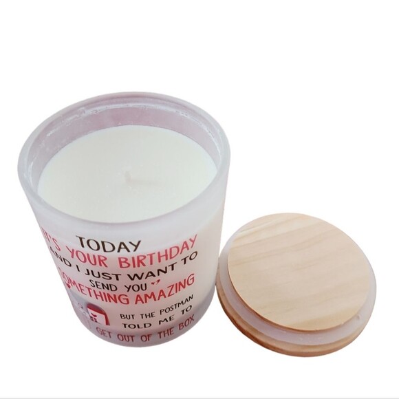 Happy Birthday, Soy Wax Candle w/Subtle Floral Scent - Picture 2 of 3